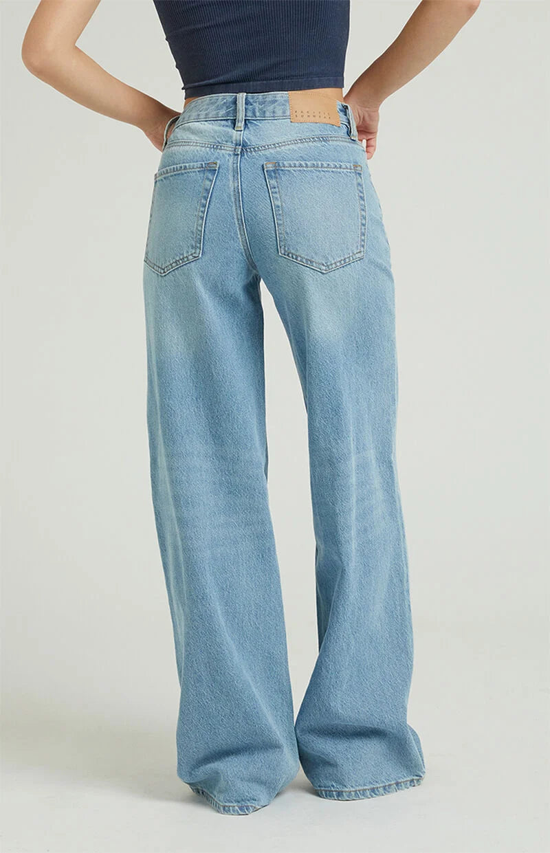 Jessie High Waisted Baggy Jeans Medium Indigo