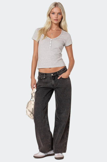 Petite Raelynn Washed Low Rise Jeans