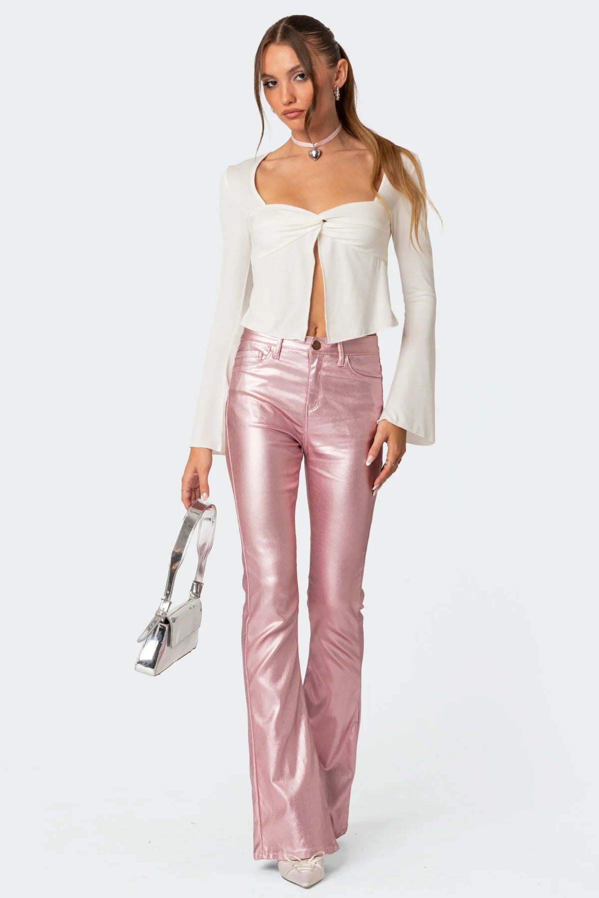 Luna Faux Leather Flare Jeans