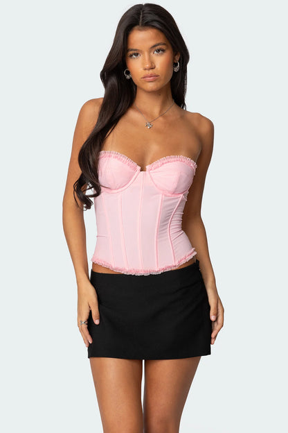 Deirdre Mesh Lace Up Corset