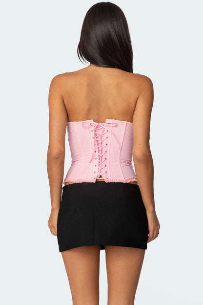 Deirdre Mesh Lace Up Corset